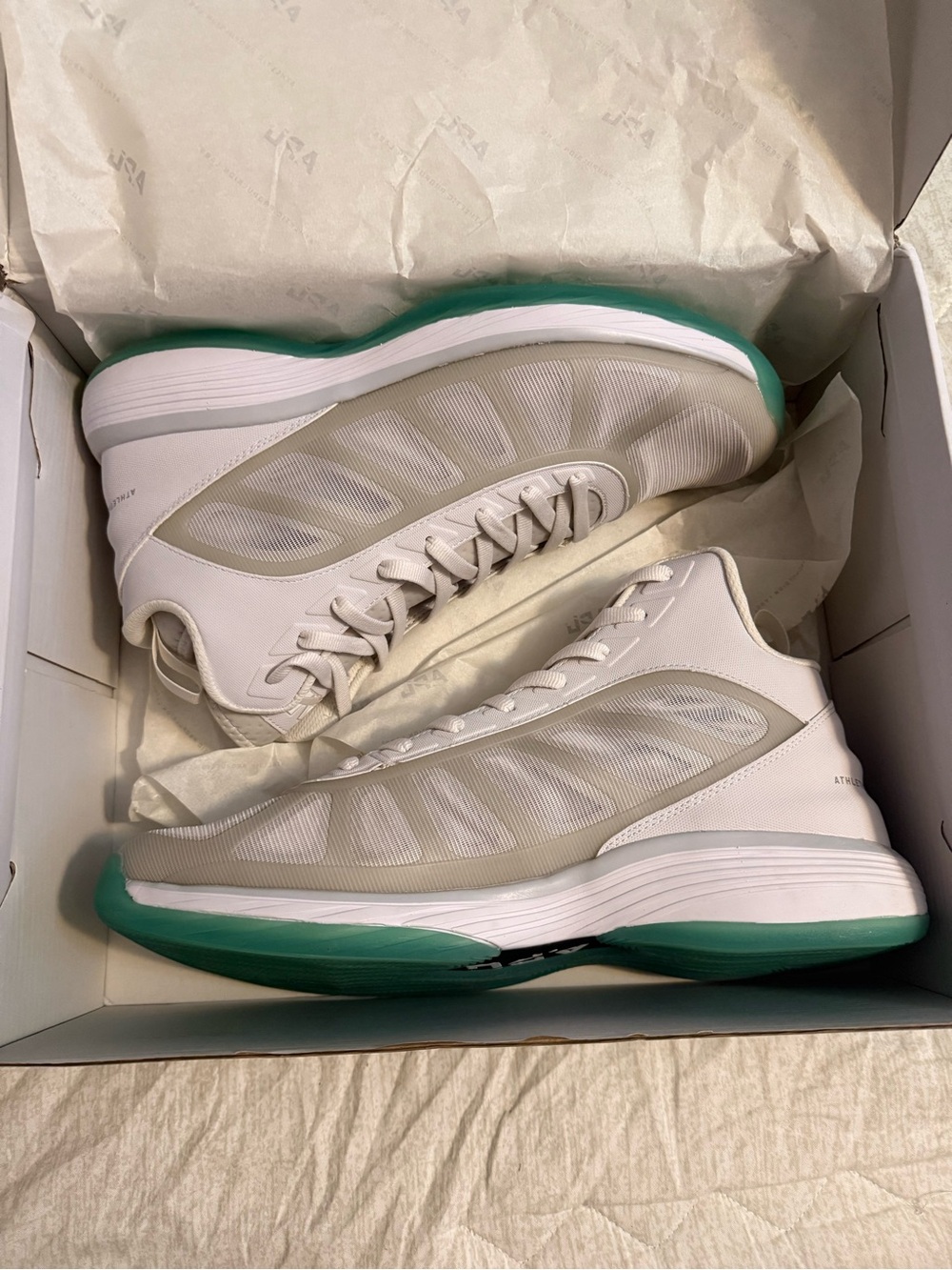 APL White Concept Boomer M Sneakers with Turquoise Accent Size 14